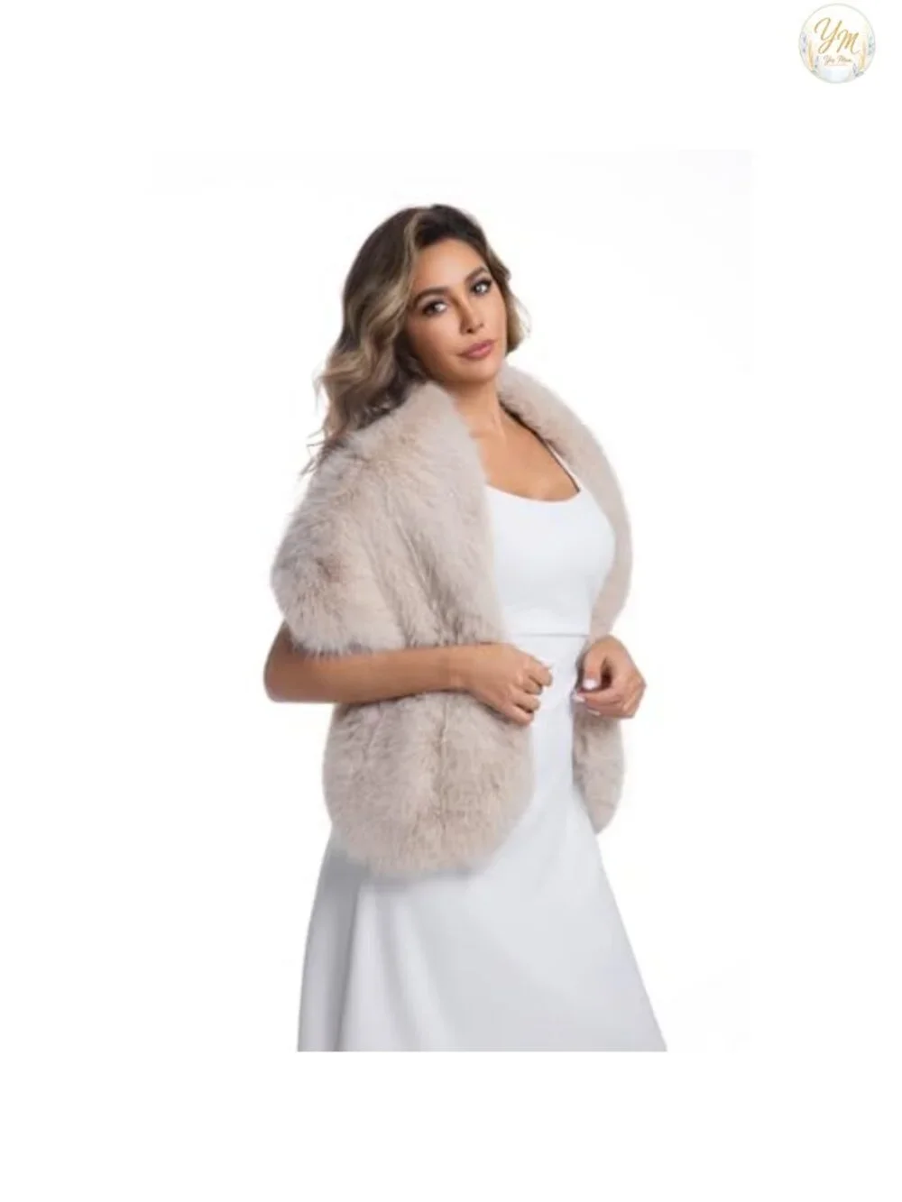 Faux Fur Collar Scarf Wrap Winter Stole Shawl Shrug Neck Warmer Bridal Party